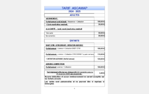 TARIF 2024 - 2025